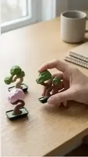 Tiny colorful miniature trees