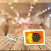 Orange miniature retro screen keychain